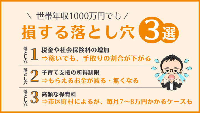 共働き・世帯年収1000万円の損する3つの落とし穴