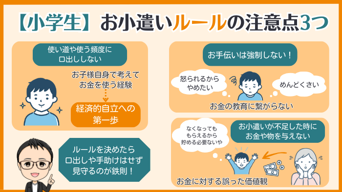 小学生のお小遣いルールを実践する際の3つの注意点