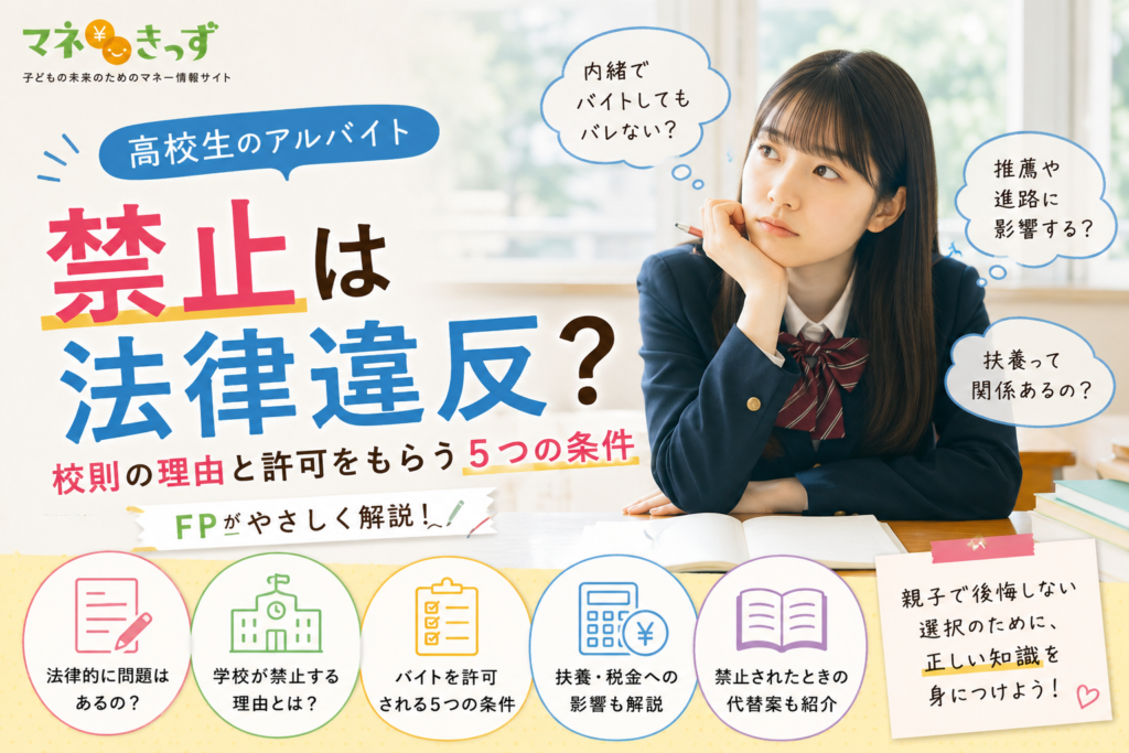 2026年最新:高校生のアルバイトは学校に内緒でしてもいい?FPが学業や将来の進路への影響、123万円の壁を解説するアイキャッチ画像